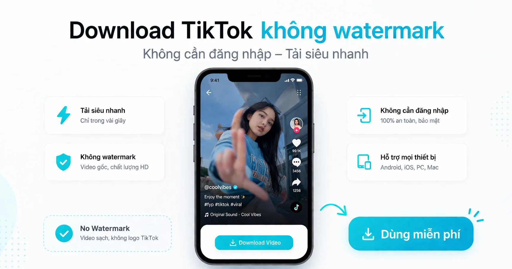 Vì sao nên dùng TaiVideoHD để tải video Tiktok?